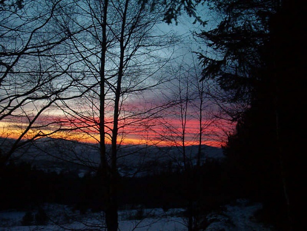 zachód słońca w Beskidzie Myślenickim